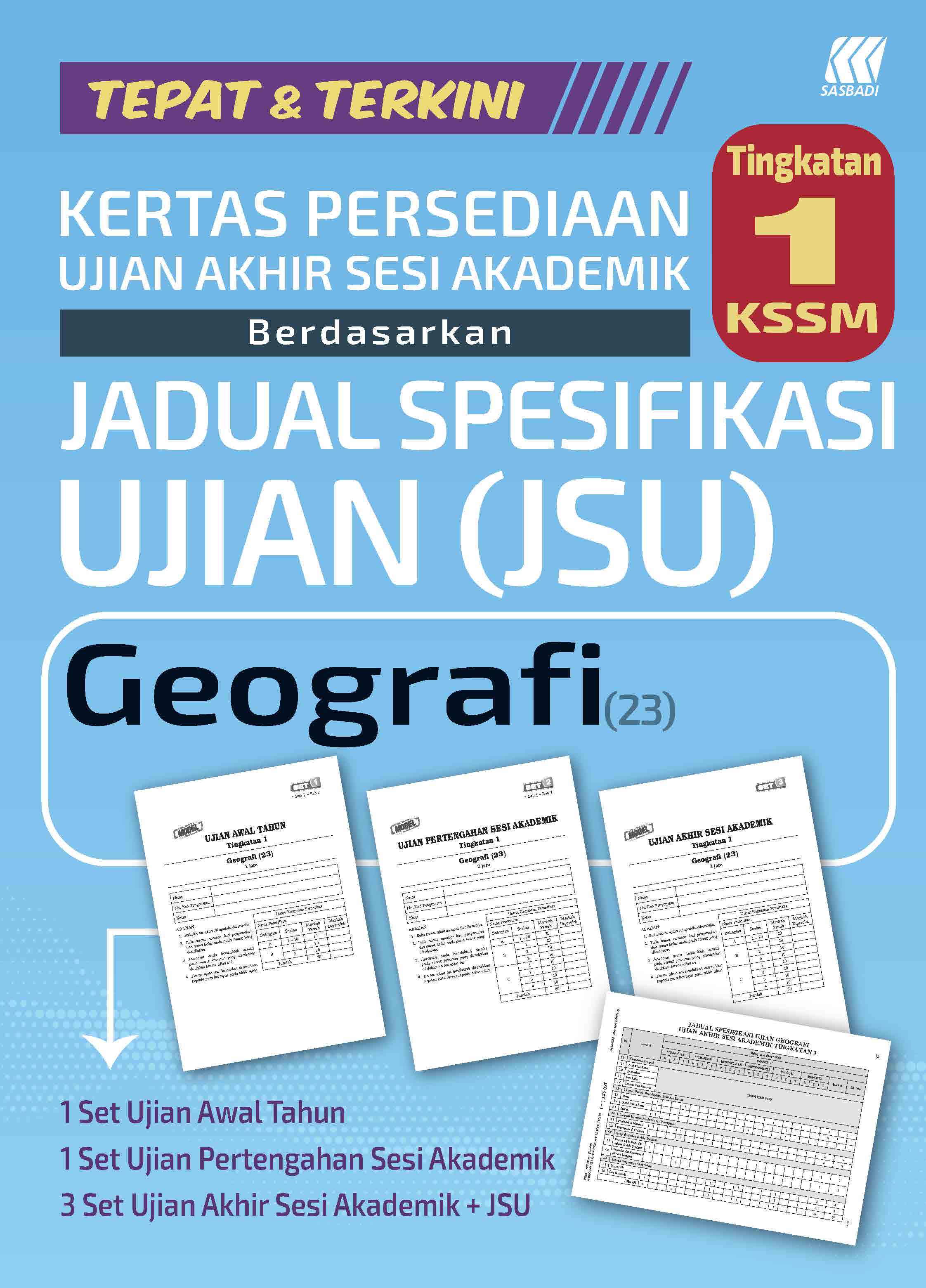 Kertas Persediaan UASA JSU KSSM Geografi Ting. 1 Cover